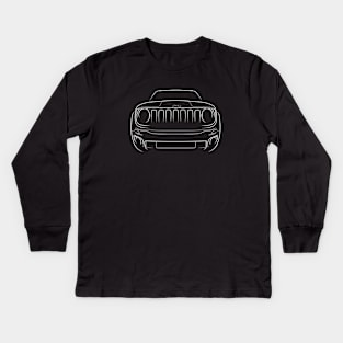 front/profile Jeep Renegade BU - stencil, white Kids Long Sleeve T-Shirt